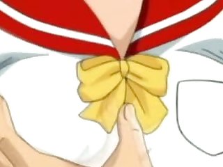 Nervous coed anime virgin with huge knockers gets hard screwed