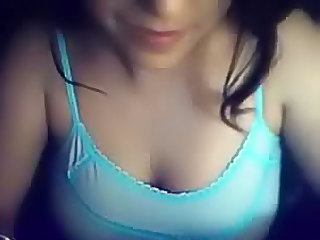 Webcam girl fondles big tits