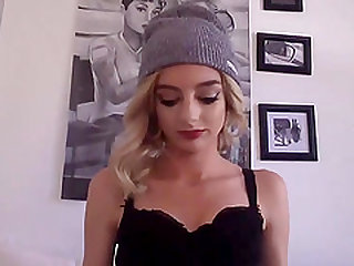 Skinny sexy teen masturbates on webcam