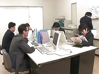Busty office lady gets a gangbang from her peers