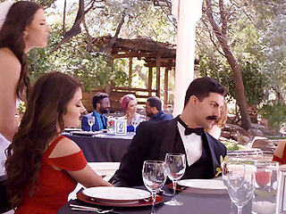 Adria Rae and Ashley Anderson attack a guy for a threesome