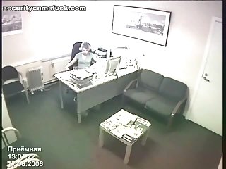 Receptionist is Happy to Help with a Stiffy