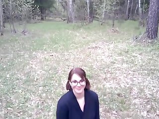 Forest Blowjob with cum swallow